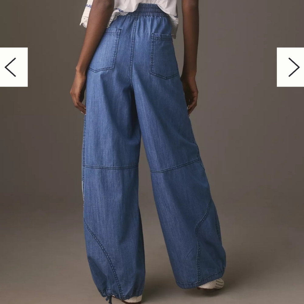 Pilcro High Rise Pull On Joggers Blue Denim - Picture 5 of 10